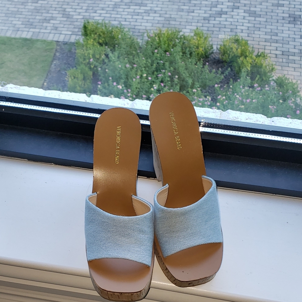 Veronica Beard Denim Slides. Price drop today only 99.00